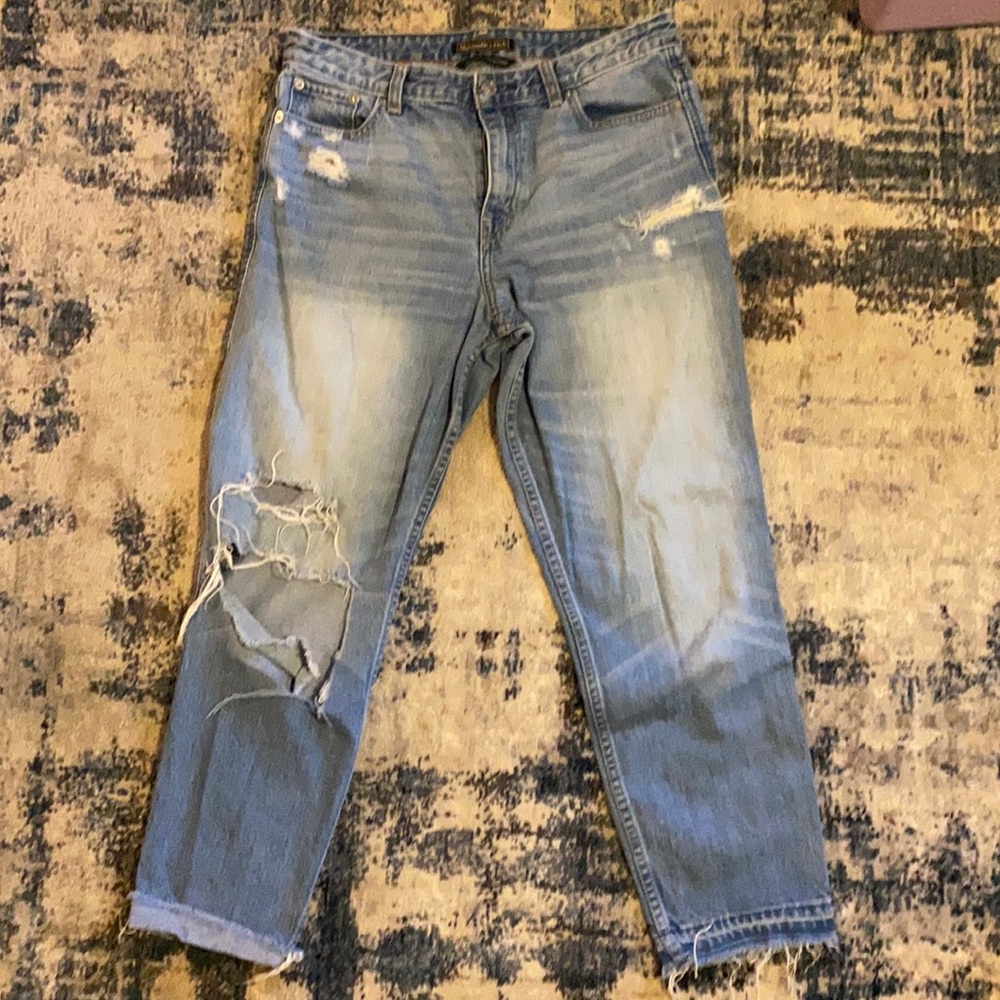 Abercrombie & Fitch distressed medium wash jeans